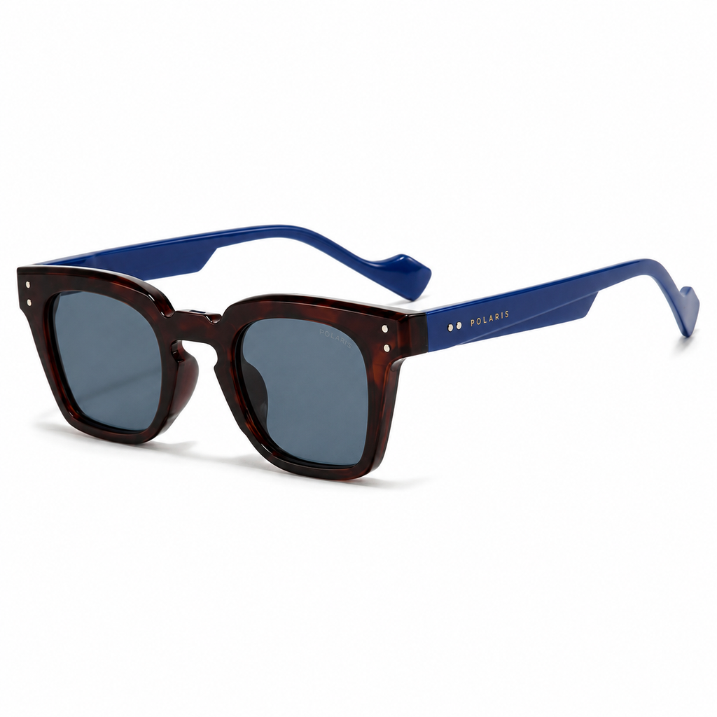 TROPEA C1 – Havana Scuro, Lenti Blu Fumo con Aste Blu Elettrico