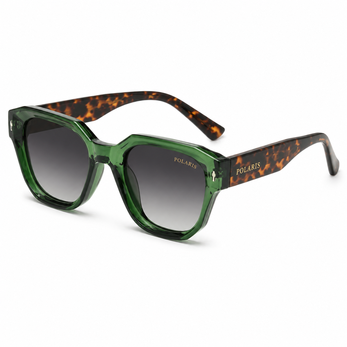 SANREMO C37 – Verde Smeraldo, Lenti Grigio Sfumato con Aste Havana