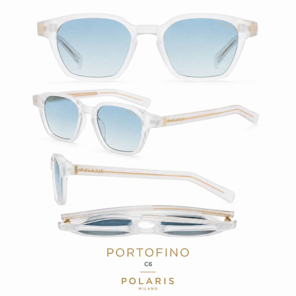 PORTOFINO C6 – Crystal Bianco Satinato, Lenti Azzurro Chiaro