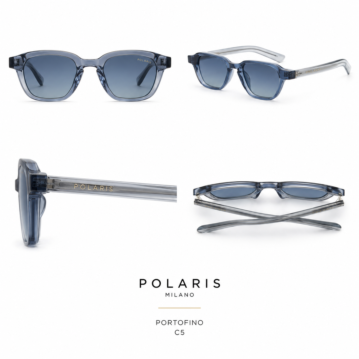 PORTOFINO C5 – Blu Trasparente, Lenti Azzurro-Grigio Sfumate