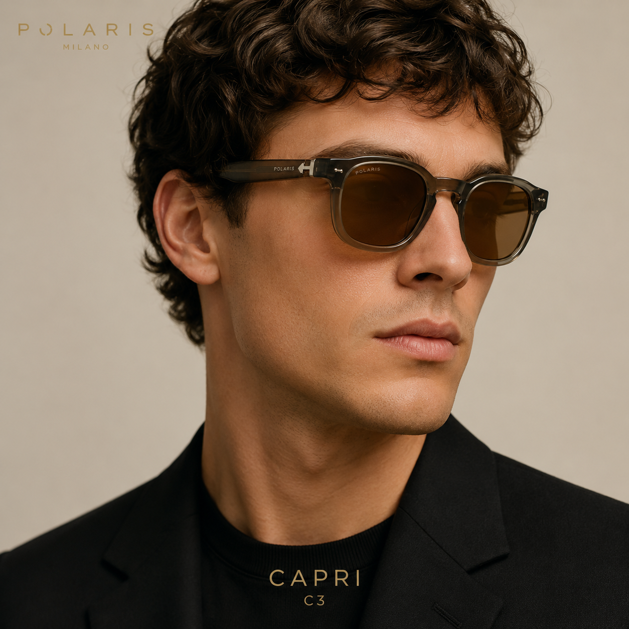 CAPRI C3 – Grigio Fumé Trasparente, Lenti Marrone Ambrato