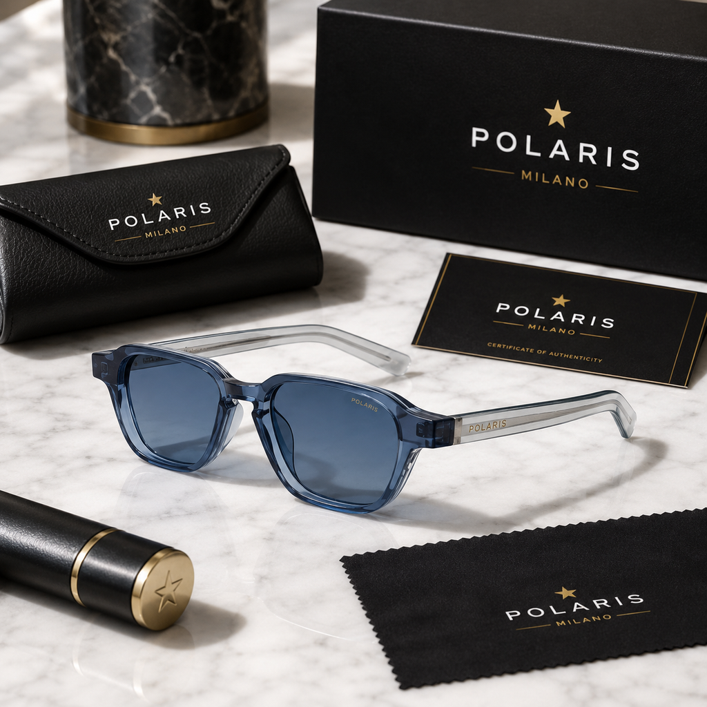 PORTOFINO C5 – Blu Trasparente, Lenti Azzurro-Grigio Sfumate