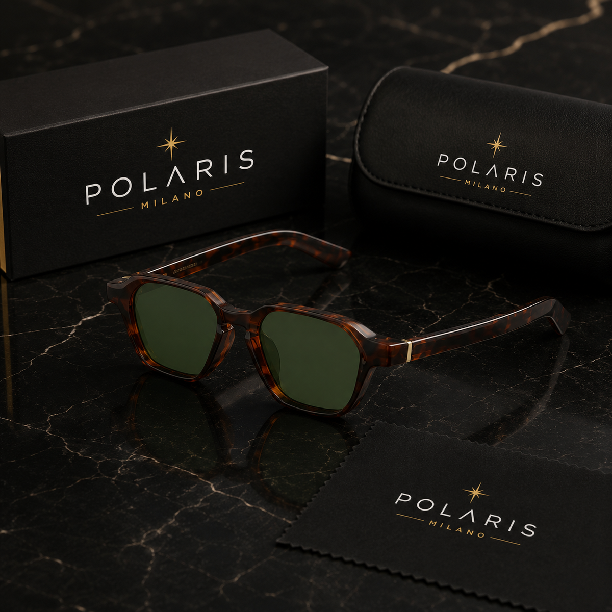 PORTOFINO C4 – Havana Scuro Tartarugato, Lenti Verde Scuro