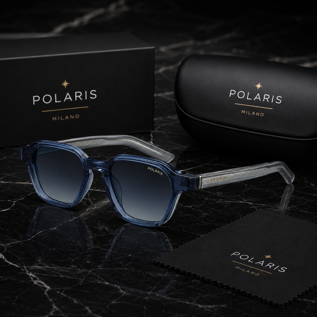 PORTOFINO C5 – Blu Trasparente, Lenti Azzurro-Grigio Sfumate
