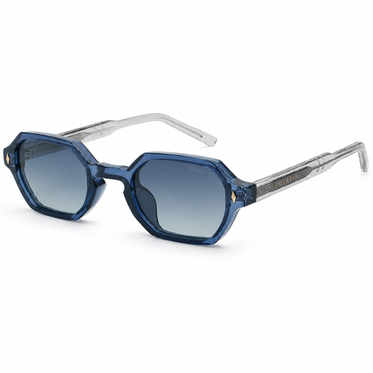 AMALFI C5 – Montatura Blu Trasparente, Lenti Azzurro-Grigio