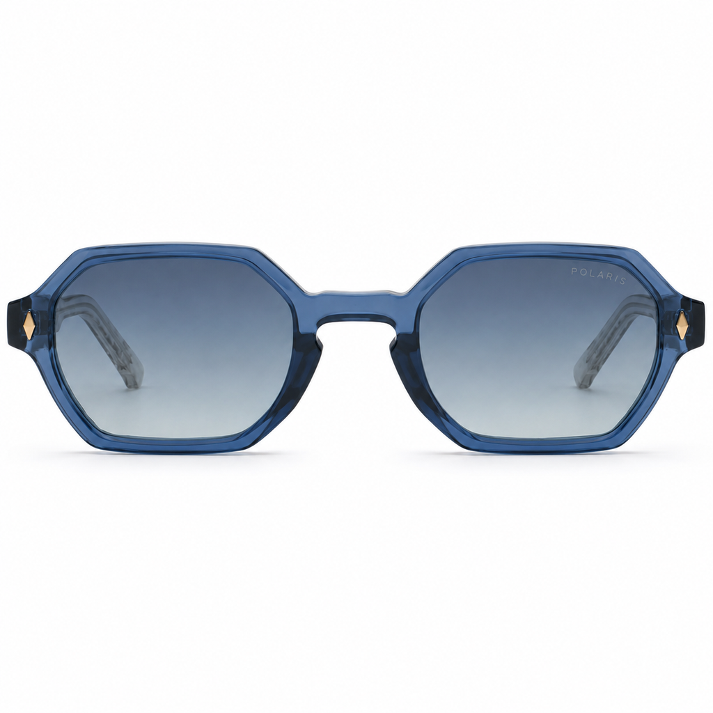 AMALFI C5 – Montatura Blu Trasparente, Lenti Azzurro-Grigio